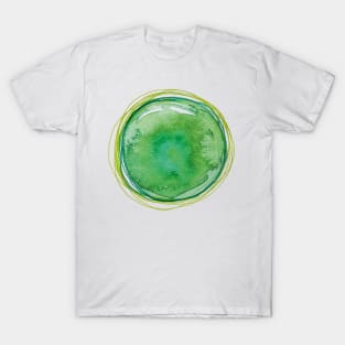 Abstract green watercolor paint illustration texture design T-Shirt